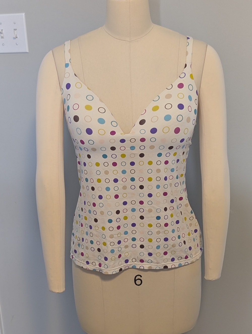 Victoria's Secret White Polka Dot V-Neck Padded Camisole Size 38B - Picture 2 of 7